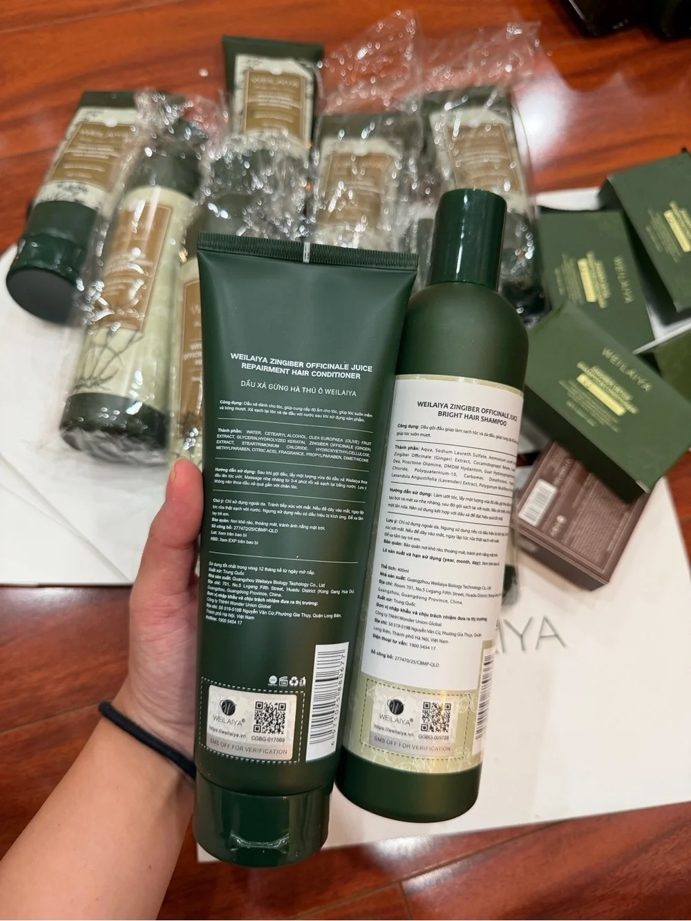 WEILAIYA Ginger Shampoo 400ML & Conditioner 250ML Set, For Dry - Normal Hair